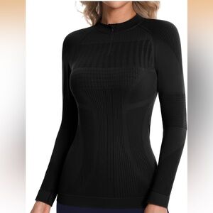 Black Seamless thermal Long Sleeve layer top
